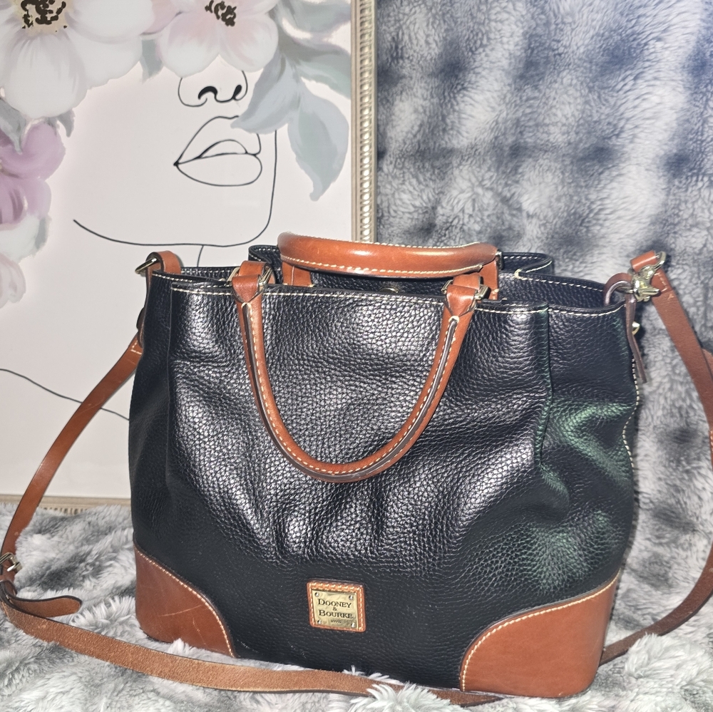 Dooney & Bourke Black and Brown Leather Bag